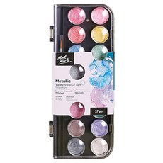 Mont Marte 蒙瑪特 Bellian 專家用珠光固體水彩圓頭筆組, 16色