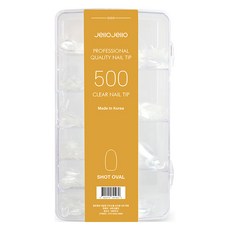 Jello Jello 橢圓形美甲片 500入, Shot Oval(透明), 1組