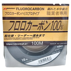YGK FLUORCAEBON 16 釣魚線，100M，日本製造, transparent, 1個