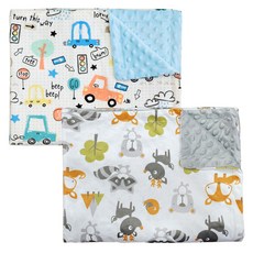 Hanee 雙層超細纖維毯2件組, 狐狸款+汽車款