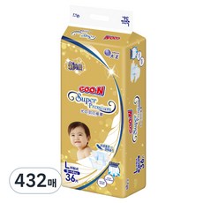 GOO.N 大王 頂級黏貼型紙尿褲 男女通用, 大號(L), 432張