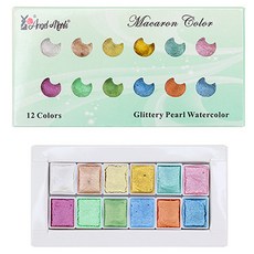 Bellian 專家用珠光固體水彩 莫蘭迪, 50g, 12色