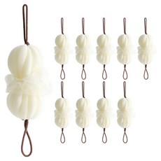 쭉쭉 늘어나 플라워 슬링 샤워볼 때수건, 화이트, 1개입, 10개