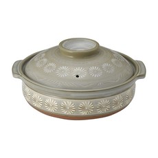 GINPO 銀峯 日本萬古燒花三島 6號砂鍋(1人用) 21x21x11cm, 1個