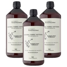 Read The Label 頂級天然衣物柔軟精 英國製 尤加利與天竺葵,3瓶,1L