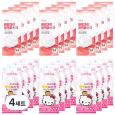 아이러브에어 헬로키티 하이가드 황사마스크 2종 세트 화이트 KF94 대형 12p + 소형 12p, 4세트