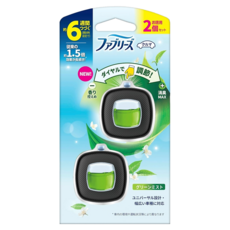 febreze 風倍清 車用夾式芳香劑 綠色 2.4ml, 綠霧清香, 2個