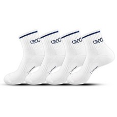 Crocodile 女款運動氣墊修身短筒襪 CD210, 白色 海軍藍, 4雙