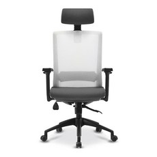 체어포커스 컴즈 블랙바디 메쉬 의자 C506BK, 화이트(등판), 고급 그레이(헤드레스트, 방석)