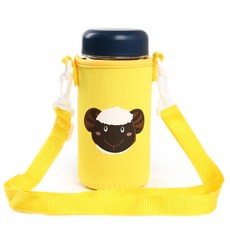 한봄누리 어깨끈 크로스 컵 홀더 가방, 옐로우 양, 1개