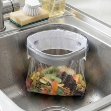 MAME 黏貼式廚餘袋掛架 支架 固定夾, 灰色, 2個