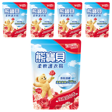 Snuggle 熊寶貝 衣物柔軟精 補充包 玫瑰甜心香, 1.84L, 5包