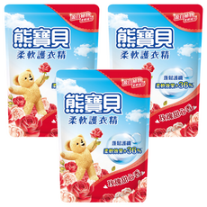 Snuggle 熊寶貝 衣物柔軟精 補充包 玫瑰甜心香, 1.84L, 3包