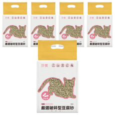 Earth Rated 莎賓 嚴選破碎型豆腐砂 A級豆腐貓砂, 6L, 2.5kg, 5包, 自然豆香味
