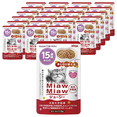 MIAWMIAW 妙喵 15歲 主食軟包, 良好食材美味幫助減壓, 提升適口性, 提高完食率, 營養滿分, 鮪魚, 70g, 24包