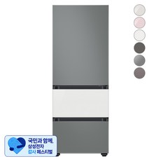 [삼성 감사 페스티벌] [색상선택형] 삼성전자 비스포크 김치플러스 냉장고 방문설치, 새틴 그레이 + 글램 화이트 + 새틴 그레이, RQ33A74A1AP