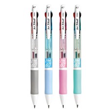 Java Pen Jet 3 Ball 0.7mm 多色原子筆, 白色 + 天藍色 + 粉紅色 + 薄荷綠, 1組