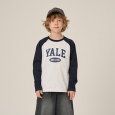 YALE KIDS 兒童拱形標誌彩色長袖棉質T恤 YJPTLSD33123