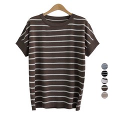 제니트 여성용 라엘 단가라 반팔 라운드넥 니트 n1512