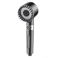 WIDE VIEW SPA按摩3檔增壓過濾蓮蓬頭 附濾心 可視款 #00015, 黑色, 1個