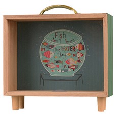 Joo's Shop北歐風室內裝飾原木透明存錢筒, 魚缸, 1個