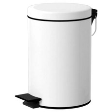 TRENY 加厚 緩降 不鏽鋼垃圾桶, 白色