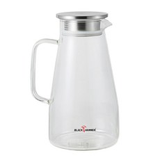 BLACK HAMMER 沁涼曲線耐熱玻璃水壺 耐熱400℃ 矽硼酸玻璃, 透明色, 1.8L, 1個