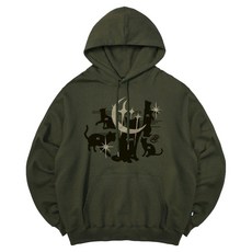 이스케이프프롬 블랙 키티 캣츠 프린트 후드티