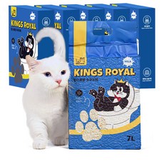 킹스로얄 고양이 두부모래 가는입자, 7L, 6개, 밀크향