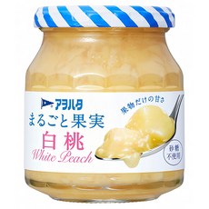 Aohata 白桃果醬，日本市佔率第一品牌，100%水果甜味，無蔗糖果醬，125g, 1罐