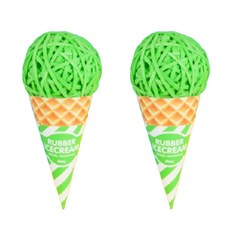 Oche Earth 捲捲冰淇淋橡皮筋, 綠色, 2個