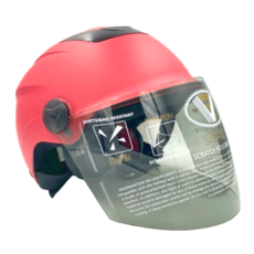 EVO 半罩式雪帽款安全帽 附長鏡片, 消光深粉