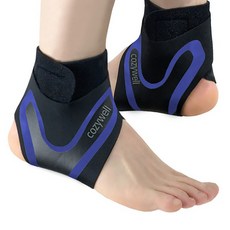 運動腳踝護帶 雙腳組, 1套, 藍色