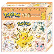 POKEMON 精靈寶可夢 108片盒裝拼圖(B),可愛卡通圖案，親子互動益智玩具, 1入
