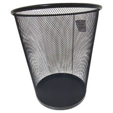 H&K 家居 艾菲爾鐵網圓形垃圾桶 - 12L 堅固耐用, 金屬感 黑色