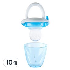 Munchkin 滿趣健 新鮮食物咬咬訓練器, 可放入新鮮蔬果、泥狀食物, 讓寶寶自行啃咬, 6個月以上適用, 藍色, 10個