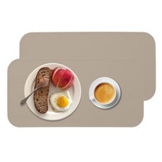 Diar 鉑金矽膠餐墊 早午餐, 2個, 沙米色, 39 x 19.5 cm