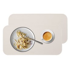 Diar 鉑金矽膠餐墊 早午餐, 2個, 燕麥米色, 39 x 19.5 cm