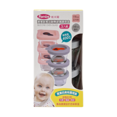 PAMIRE 帕米爾 寶寶副食品耐熱玻璃調理盒3件組, 140ml, 圓形 灰色, 1組