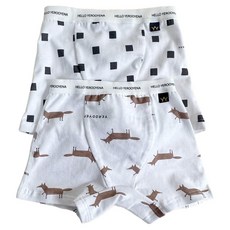 예루예나 남아용 캐릭터 드로즈 사각 팬티 2종 1세트