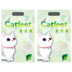 Catfeet 除臭水晶貓砂 無粉塵 異味控制, 綠茶, 5L, 2袋
