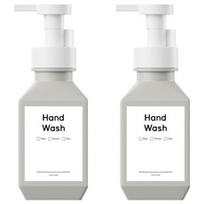 New&Look Poly 浴室泡沫瓶 洗手乳補充空瓶 泡沫型 400ml + B款標籤貼紙組, 2套, 灰色