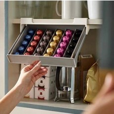 Jubanggosu 節省空間層架懸掛式抽屜咖啡膠囊收納盒, 1個, 混合顏色