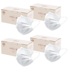 고르고 바른 마스크 대형 성인용, 50매입, 4개, 화이트