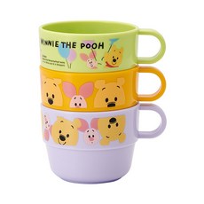 Skater 可疊式馬克杯3件組 220ml 82 x 63 x 104mm, 維尼, 1組