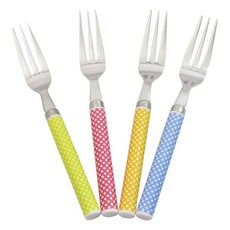 KAI 貝印 點狀叉子 小 4支, 綠色 + 藍色 + 紅色 + 黃色, 1組