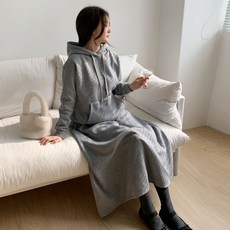 보리맘 임산부 기모 후드 + 롱 스커트 세트 a984