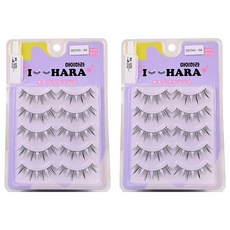 아이하라 쁘띠업 글루 5쌍 속눈썹 DDT45-04, 2개, 블랙