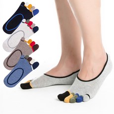 Doobalro 男款時尚彩色5趾襪 4入