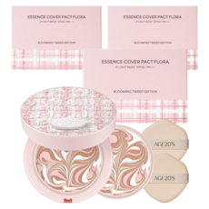 AGE20'S Flora Blooming Tweed精華遮瑕粉餅 14g+替換芯 14g, 23 Medium Beige, 1組